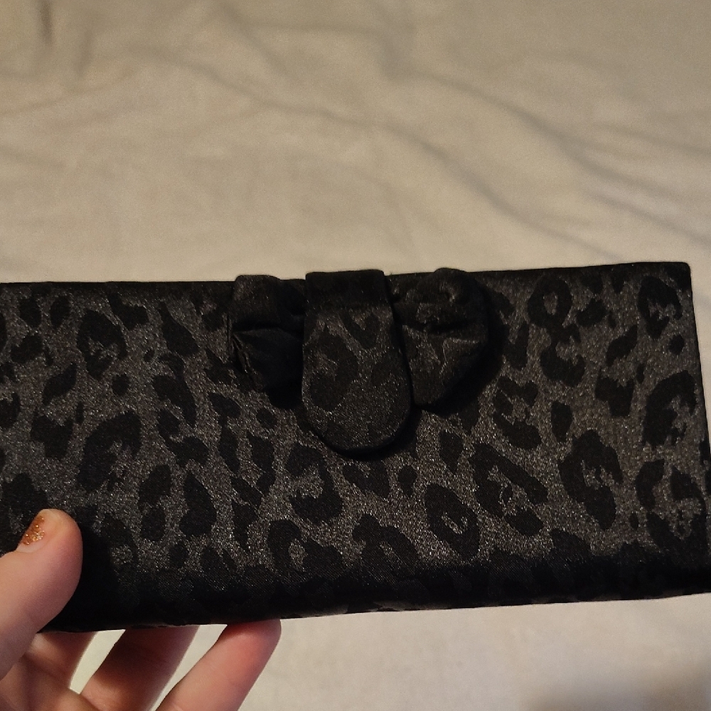Kay Unger Black Clutch with Bow Accent - Picture 2 of 3